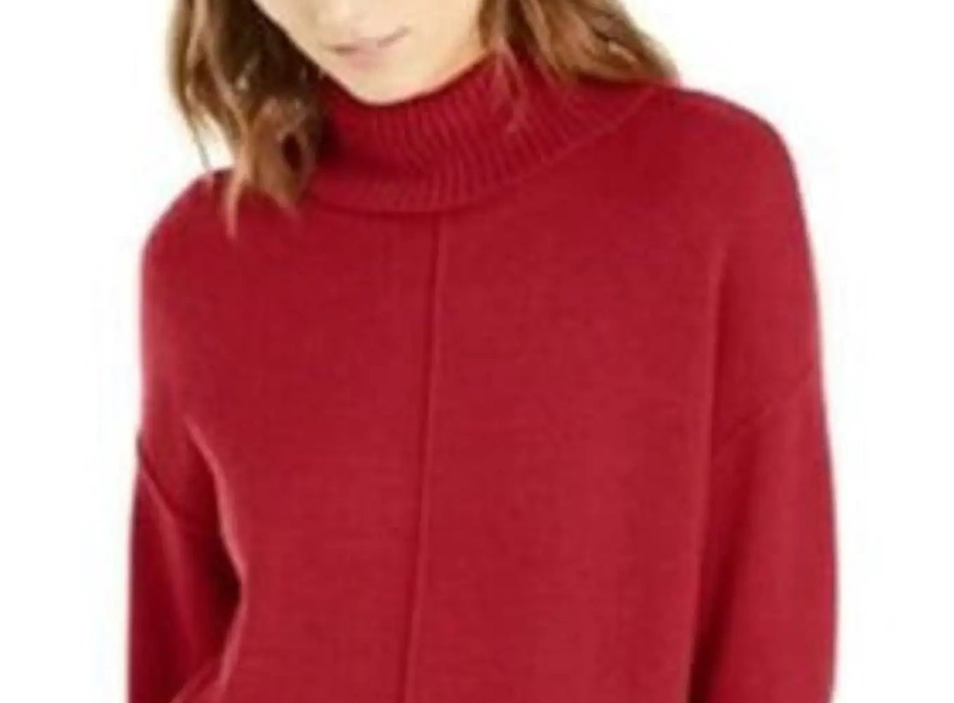Alfani Women's Dropped-Shoulder Turtleneck Red Size Small