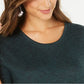 Style & Co. Women's Long Sleeve Scoop Neck Top Green Size Medium