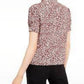 Maison Jules Women's Ruffled Floral-Print Top White Size Small