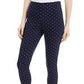 Maison Jules Women's Printed Ponte Knit Pants Navy Size Medium