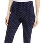 Maison Jules Women's Printed Ponte Knit Pants Navy Size Medium