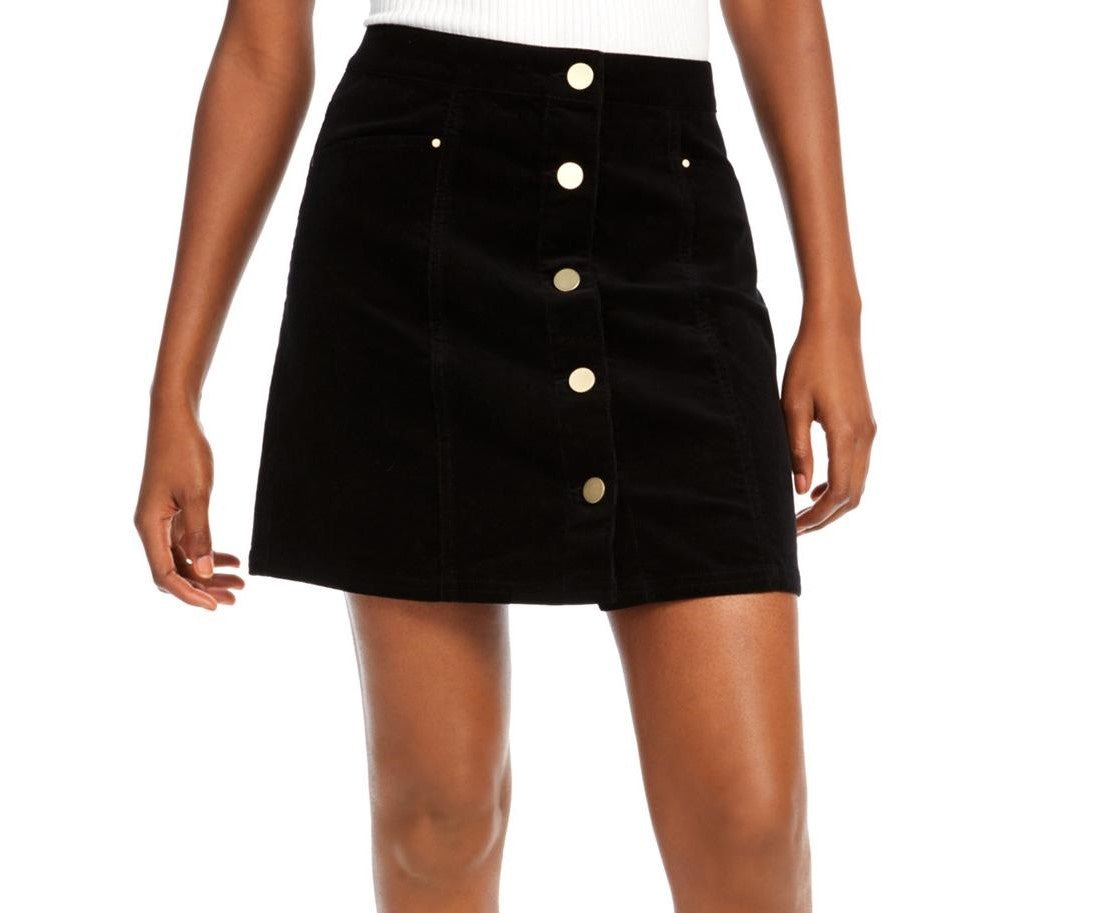 Maison Jules Women's Corduroy Mini Skirt Black Size 10