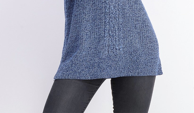 Karen Scott Women's Cable Knit Panel Sweater Blue Size X-Small