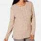 Karen Scott Women's Cable Knit Panel Sweater Chesnut Marl  Size X-Large