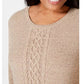 Karen Scott Women's Cable Knit Panel Sweater Chesnut Marl  Size X-Large