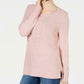 Karen Scott Women's Cable Knit Panel Sweater Pink Size XX-Large