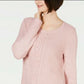 Karen Scott Women's Cable Knit Panel Sweater Pink Size XX-Large