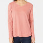 Style & Co Women's Split-Neck Cotton Thermal Top Red Size Small