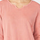 Style & Co Women's Split-Neck Cotton Thermal Top Red Size Small
