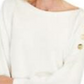 JM Collection Women's Button Sleeve Sweater White Size XX-Large