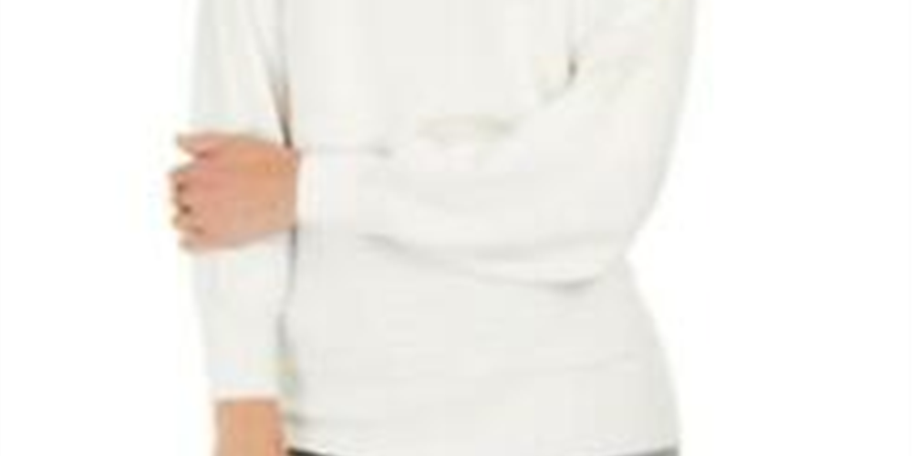 JM Collection Women's Button Sleeve Sweater White Size XX-Large