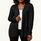 Karen Scott Women's Pointelle Knit Cardigan Black Size Large
