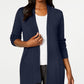 Karen Scott Women's Cotton Open Front Cardigan  Navy Size X-Large