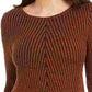 Style & Co Women's Scalloped Hem Ribbed Knit Sweater Khaki Size XX-Large