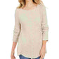 Style & Co Women's Scalloped Hem Ribbed Knit Sweater Beige Size Large