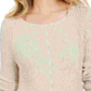 Style & Co Women's Scalloped Hem Ribbed Knit Sweater Beige Size Large
