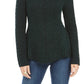 Style & Co Women's Textured  Knitted Printed Long Sleeve Jewel Neck T-Shirt Sweater Green Size Large