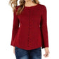 Style & Co Women's Scalloped Hem Ribbed Knit Sweater Red Size X-Small