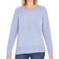 Style & Company Women's Textured Heather Long Sleeve Crew Neck Blouse Sweater Navy Size Small