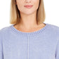 Style & Company Women's Textured Heather Long Sleeve Crew Neck Blouse Sweater Navy Size Small
