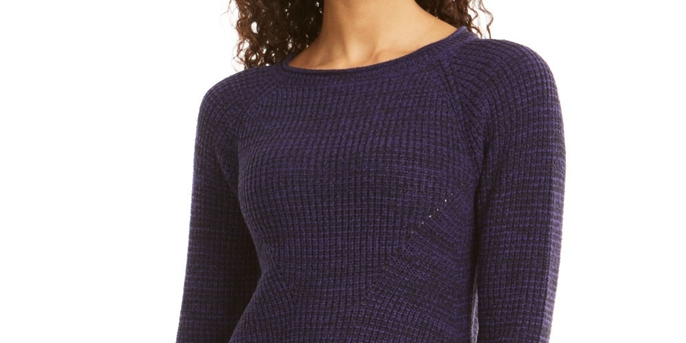 Style & Co Women's Crewneck Marled Sweater Dark Purple Size X-Small