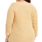 Style & Co Women's Plus Size Pointelle-Trim Sweater Gold Size 1X