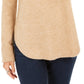Style & Co Women's Cowl Neck Waffl Knit Sweater Beige Size X-Large