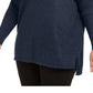 Style & Co Women's Seamfront Mixed Media Tunic Top Navy Size 1X