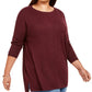 Style & Co Women's Plus Size Seam-Front Tunic Sweater Purple Size 1X