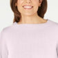 Karen Scott Women's Bateau-Neck Long-Sleeve Sweater Pink Size Large