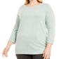 Karen Scott Women's Ballet Neckline Sweater Turq/Aqua Size 1X