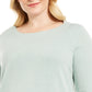 Karen Scott Women's Ballet Neckline Sweater Turq/Aqua Size 1X