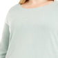 Karen Scott Women's Plus Size Ballet Neckline Sweater Turquoise Blue Size 3X