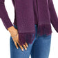 Karen Scott Women's Embellished Scarf Sweater Purple Size Large