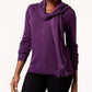 Karen Scott Women's Embellished Scarf Sweater Purple Size Small