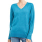 Karen Scott Women's V Neck Pullover Sweater Turq/Aqua Size Large