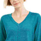 Karen Scott Women's V-Neck Pullover Sweater Blue Size XX-Large