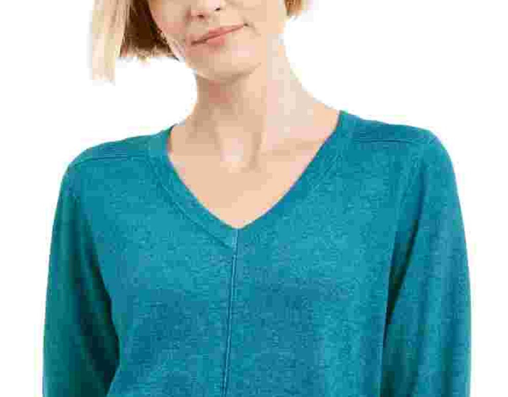 Karen Scott Women's V-Neck Pullover Sweater Blue Size XX-Large