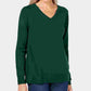 Karen Scott Women's V-Neck Pullover Sweater  Green Size Medium