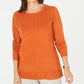 Karen Scott Women's Crewneck Long-Sleeve Sweater  Med Orange Size Small