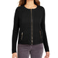 Charter Club Women's Quilted Sweater Jacket Black Size Small