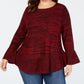 Style & Co Women's Plus Size Ruffled Sweater Red Size 1X