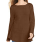 Style & Co Women's Petite RuffleHem Tunic Sweater Khaki Petite Petite