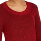 Style & Co Women's Boxy Knit Pullover Sweater  Red Size XX-Large
