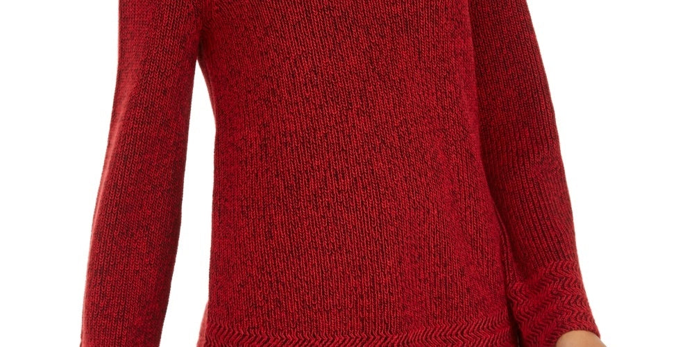 Style & Co Women's Boxy Knit Pullover Sweater  Red Size XX-Large