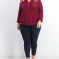 Karen Scott Women's Cotton 3/4 Sleeve Polo Top Red Size 1X