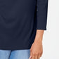 Karen Scott Women's Embroidered Cotton Layered-Look Top Navy Size Petite Medium