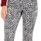 Charter Club Women's Animal Print Lexington Straight Leg Jeans White Size 4