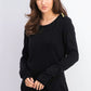 Karen Scott Women's Button-Shoulder Sweater Black Size Large