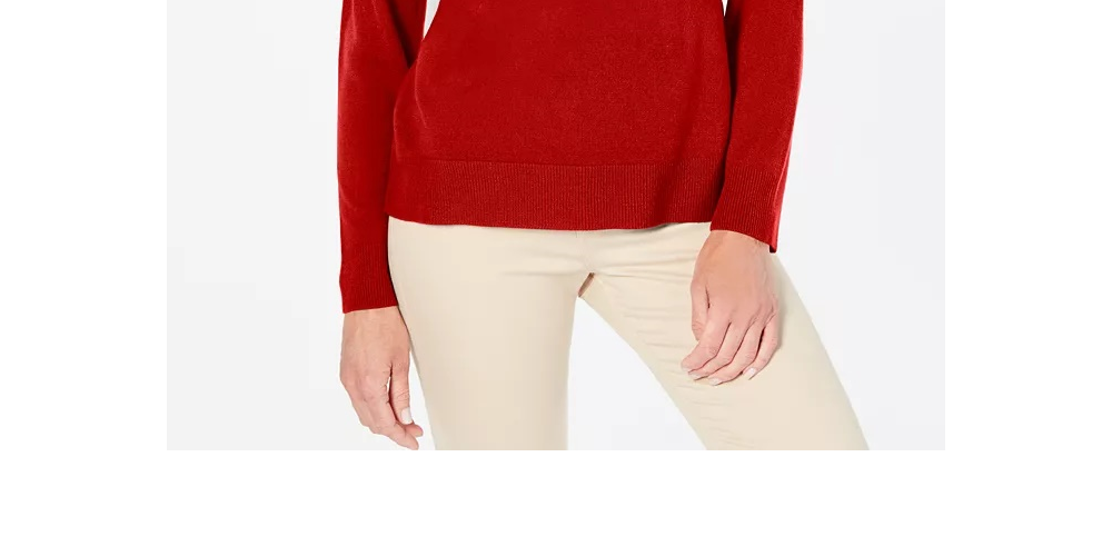 Karen Scott Women's Button Shoulder Sweater Red Size XX-Large